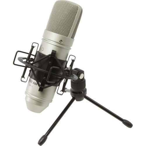 Tascam TM-80 Micrófono Condensador Diafragma Grande | XLR, Cardioide con Kit Completo