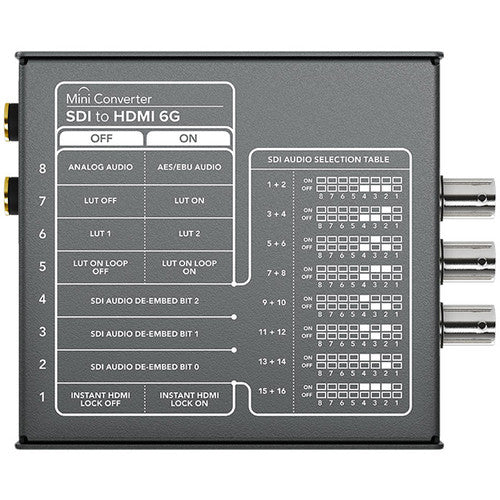 Convertidor Blackmagic SDI a HDMI con desincrustación de audio AES/EBU y analógico. Compacto y profesional