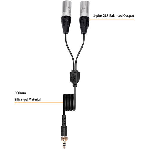 Cable Comica CVM-DL-XLR | Adaptador TRS 3.5mm a XLR Macho para WM200, WM300 y WM100 Plus