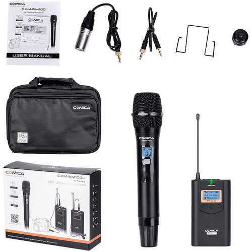Micrófono inalámbrico de mano para montaje en cámara Comica Audio CVM-WM100H
