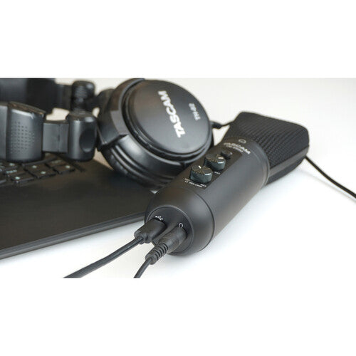 Tascam TM-250U Micrófono Condensador USB-C | Supercardioide Plug & Play para Podcast y Streaming