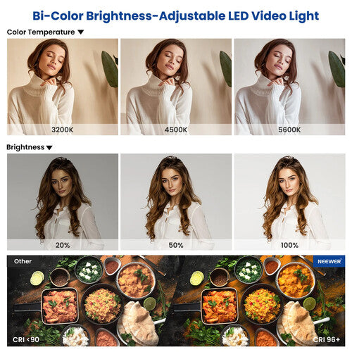 Kit de luz led bicolor regulable NL-660 Neewer | Con estuches