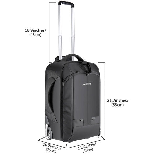 Neewer NW330 Mochila Trolley 2 en 1 | Ruedas, Cámara y Laptop 17"