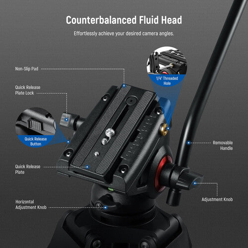 Trípode video de cabezal fluido 360° Neewer GM88