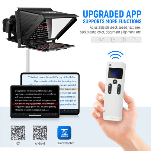Teleprompter Neewer X12 con aplicación remota y estuche de transporte