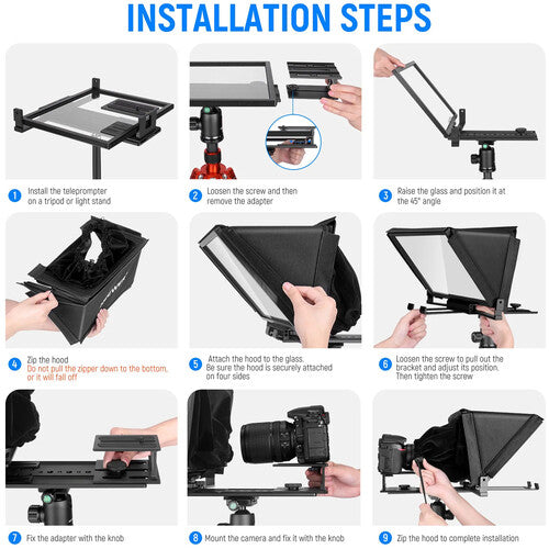 Teleprompter Neewer X12 con aplicación remota y estuche de transporte