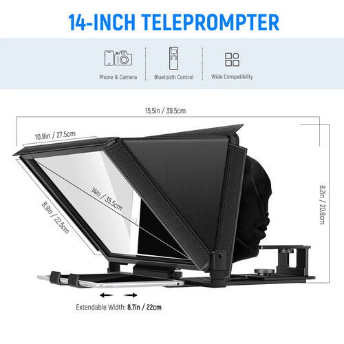 Teleprompter Neewer X12 con aplicación remota y estuche de transporte