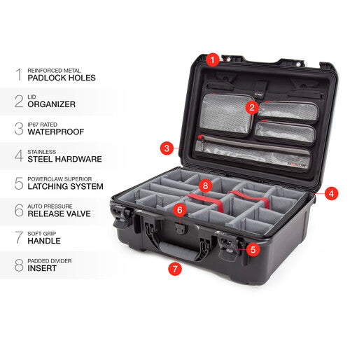 Maleta Rígida para equipo fotográfico y video Nanuk 940s con divisiones Resistente al Agua