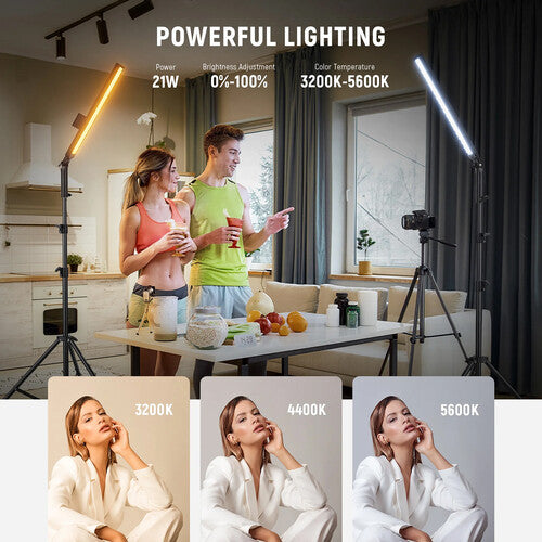 Neewer BH20B | Pack 2 Barras LED Bicolor 21W | CRI97+ | Control 2.4G | Soportes Incluidos