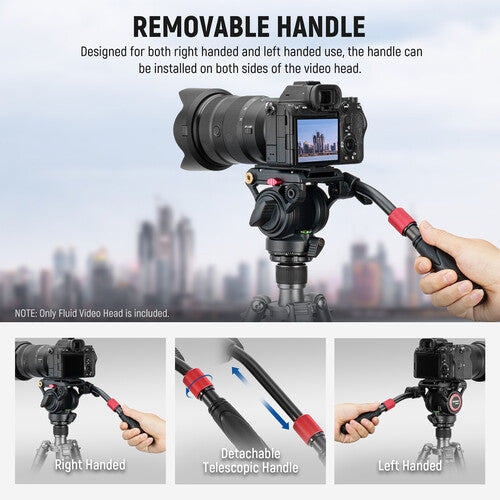 Cabezal Fluido Neewer GM001 | Compatible 501PL/504PL, 6kg, con Asa y Llave Allen
