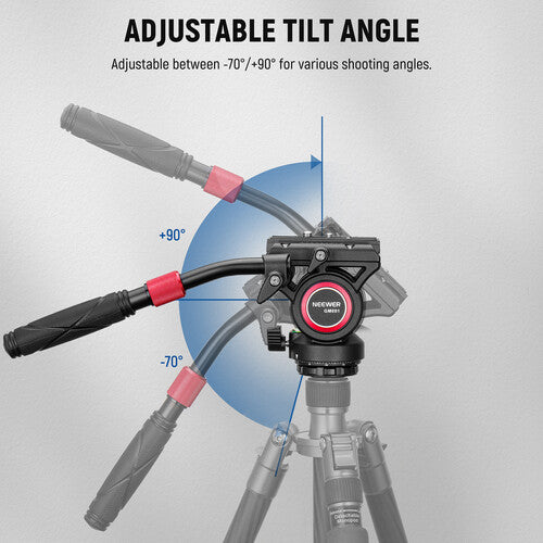 Cabezal Fluido Neewer GM001 | Compatible 501PL/504PL, 6kg, con Asa y Llave Allen