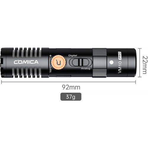 Comica VM10 PRO — Micrófono Mini Boom Cardioide Digital/Analógico para Cámara y USB