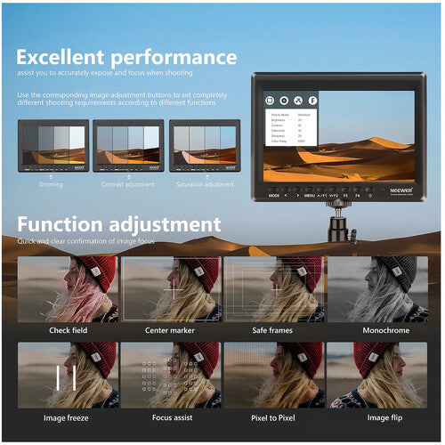 Monitor de Campo Neewer F100 7" HDMI | IPS HD, 450 nits, Asistente de Enfoque y Estuche