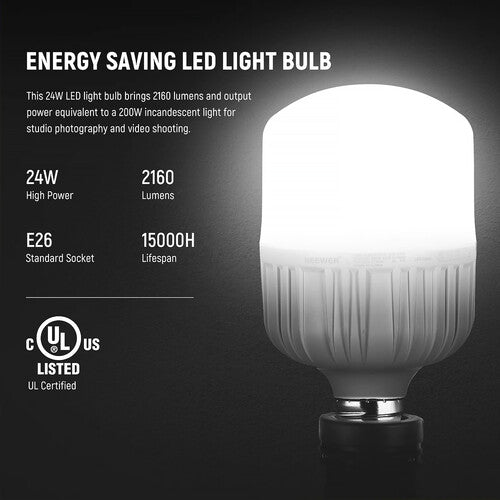 Kit 3 Sombrillas LED Neewer 24W | 5700K | 3 Soportes | Difusión y Rebote | Fotografía y Video