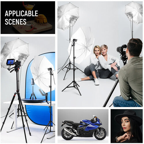 Kit 3 Sombrillas LED Neewer 24W | 5700K | 3 Soportes | Difusión y Rebote | Fotografía y Video