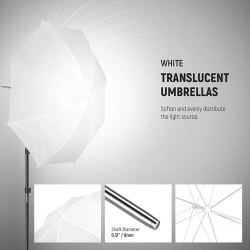 Kit 3 Sombrillas LED Neewer 24W | 5700K | 3 Soportes | Difusión y Rebote | Fotografía y Video