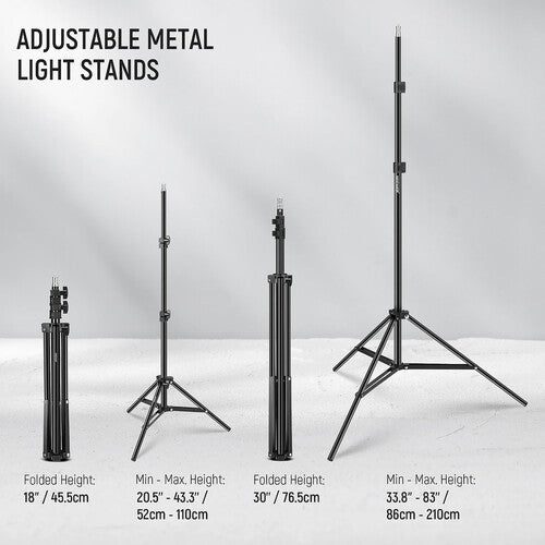 Kit 3 Sombrillas LED Neewer 24W | 5700K | 3 Soportes | Difusión y Rebote | Fotografía y Video