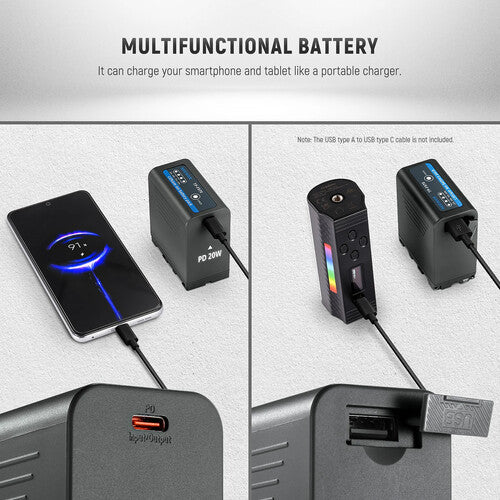 Kit Neewer NP-F970 6600mAh | 2 Baterías + Cargador Doble para Cámaras y Luminarias LED