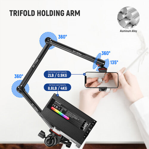 Brazo articulado de mesa Neewer TL253A + MH022 para cámara y smartphone