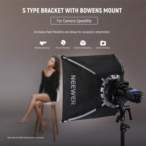 Soporte Neewer tipo S CRB1 con montaje Bowens para luz continua y flash