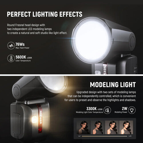 Flash de cabeza redonda Z2-S 2.4G TTL Speedlite compatible con Sony