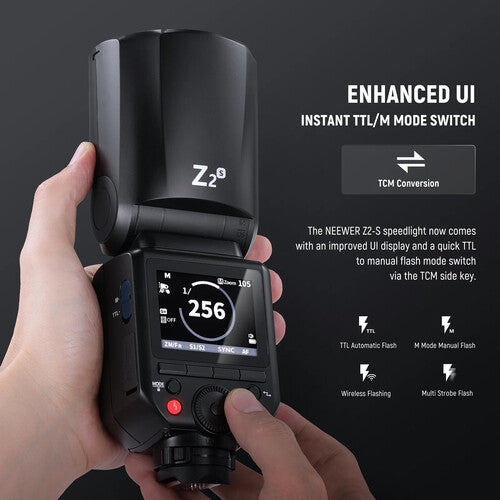 Flash de cabeza redonda Z2-S 2.4G TTL Speedlite compatible con Sony
