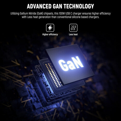 Cargador GaN USB-C 100W Neewer | Carga Rápida PD para Baterías V-Mount y Laptop