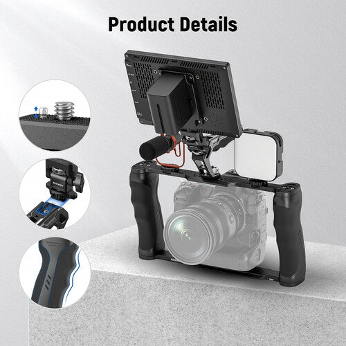 Neewer CA016T Jaula Universal para Mirrorless y DSLR | Rig Modular con NATO y 1/4"-3/8"