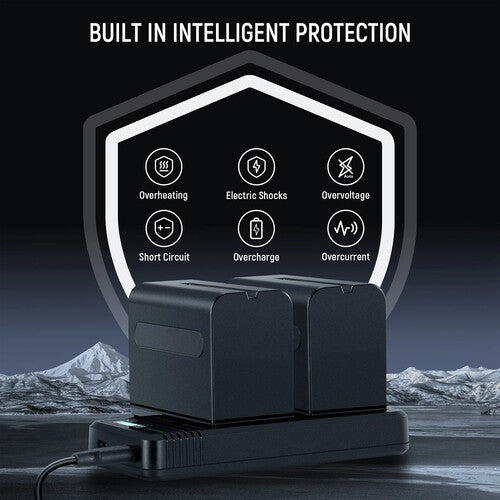 Kit Neewer Cargador Doble + 2 Baterías NP-F970 7800mAh para Luces y Cámaras