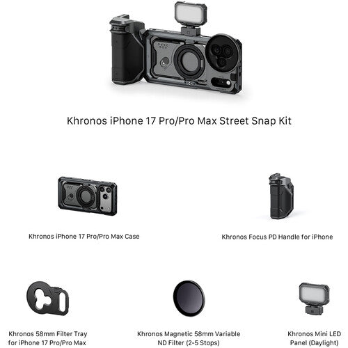Kit de montaje Khronos Tilta para iPhone 17 Pro (Gris espacial)