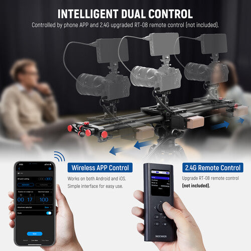 Slider Motorizado Neewer 31.5" Fibra de Carbono | Control Remoto y Panorama 120°