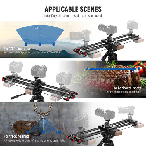 Slider Motorizado Neewer 31.5" Fibra de Carbono | Control Remoto y Panorama 120°