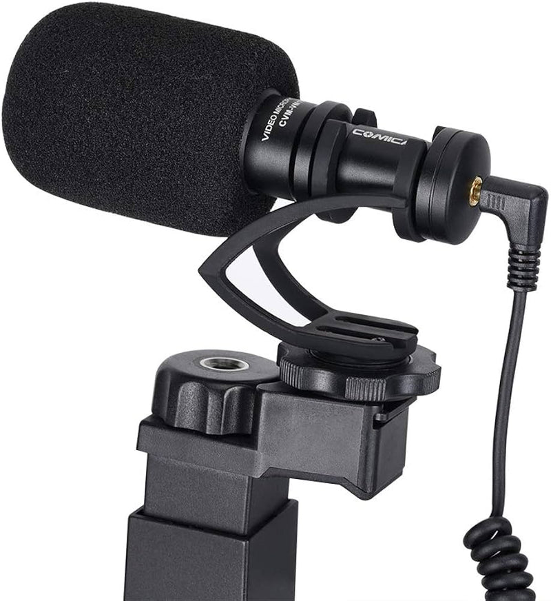 Kit de micrófono boom Comica Audio con handle de agarre para teléfonos inteligentes
