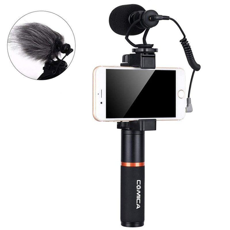 Kit de micrófono boom Comica Audio con handle de agarre para teléfonos inteligentes
