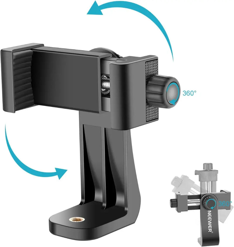 Adaptador de Trípode para Smartphone Neewer CL-06 | Rotación 360° | Vertical y Horizontal