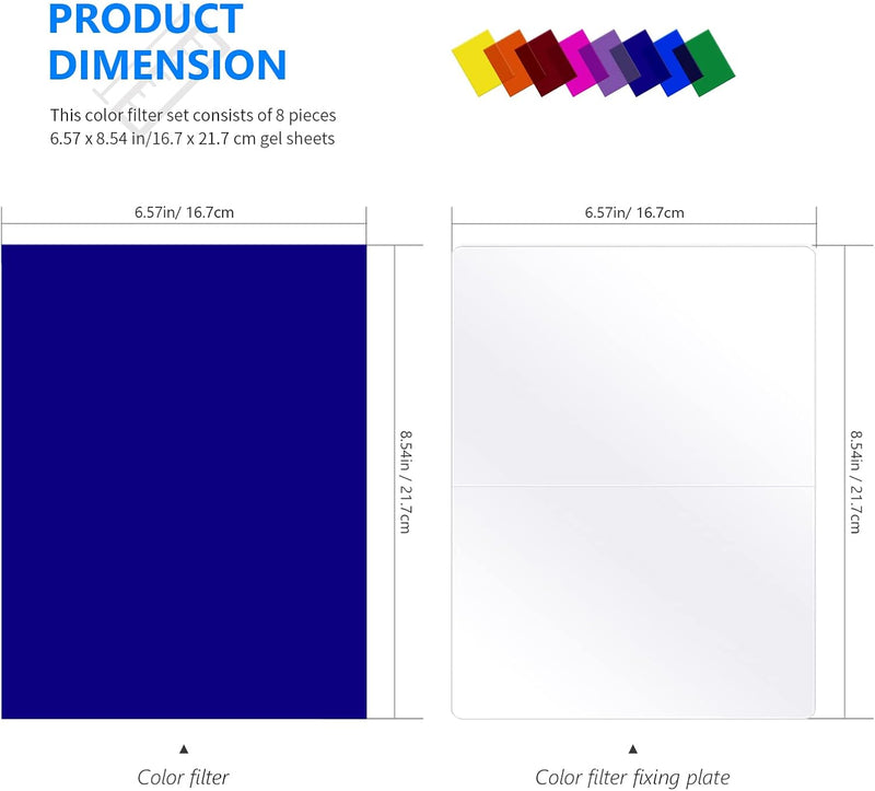 Pack 8 Filtros de Gel de Color para Luz LED Neewer NL660
