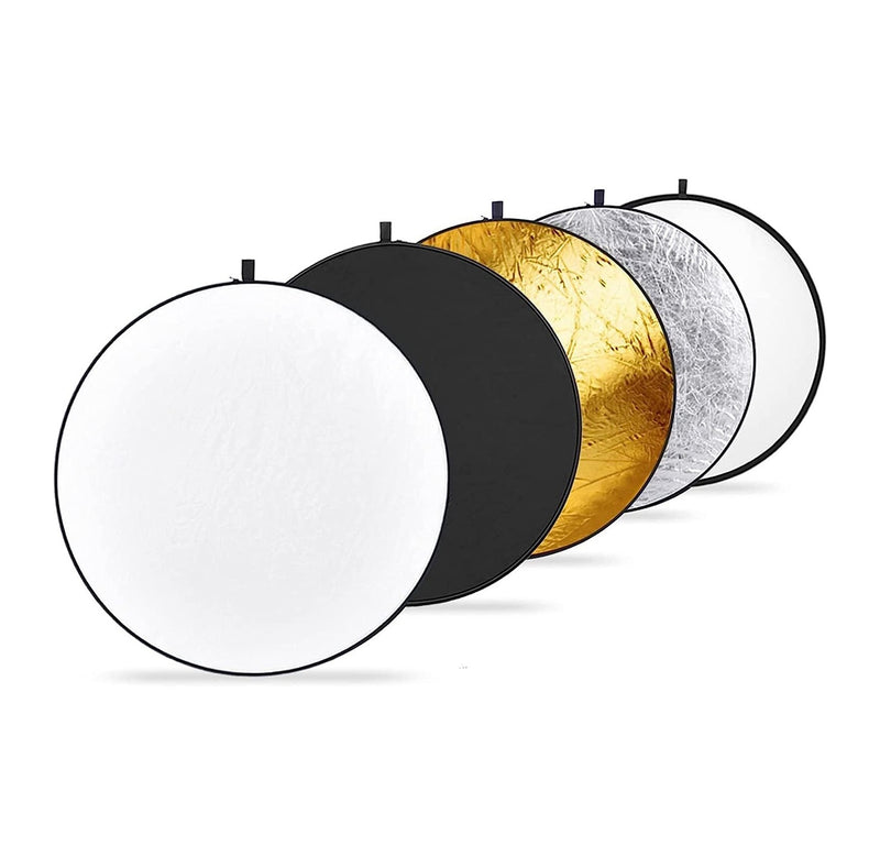 Reflector Neewer 5 en 1 de 43" | 110cm | Difusor, Dorado, Plateado, Blanco y Negro