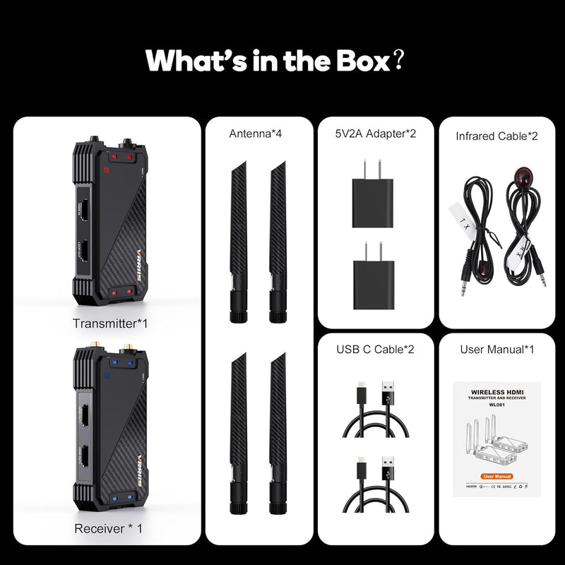 Sistema de transmisor y receptor de video HDMI inalámbrico VRRISS WL081 para equipos de sala de reuniones