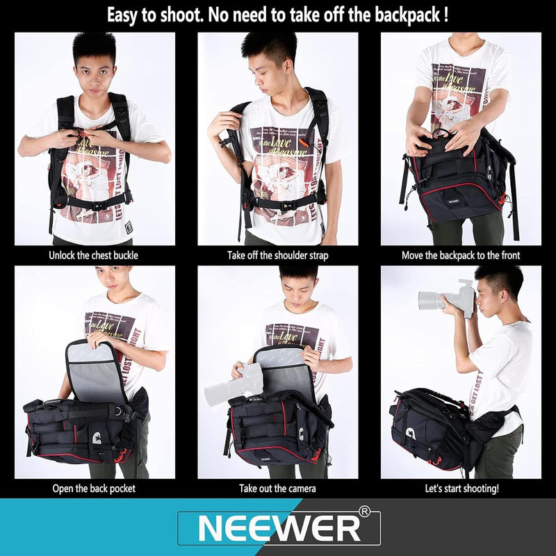 Mochila PRO Neewer multiuso para cámaras 22L