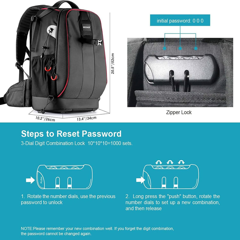 Mochila Neewer Pro Camera Backpack | Con Soporte Trípode y Divisores