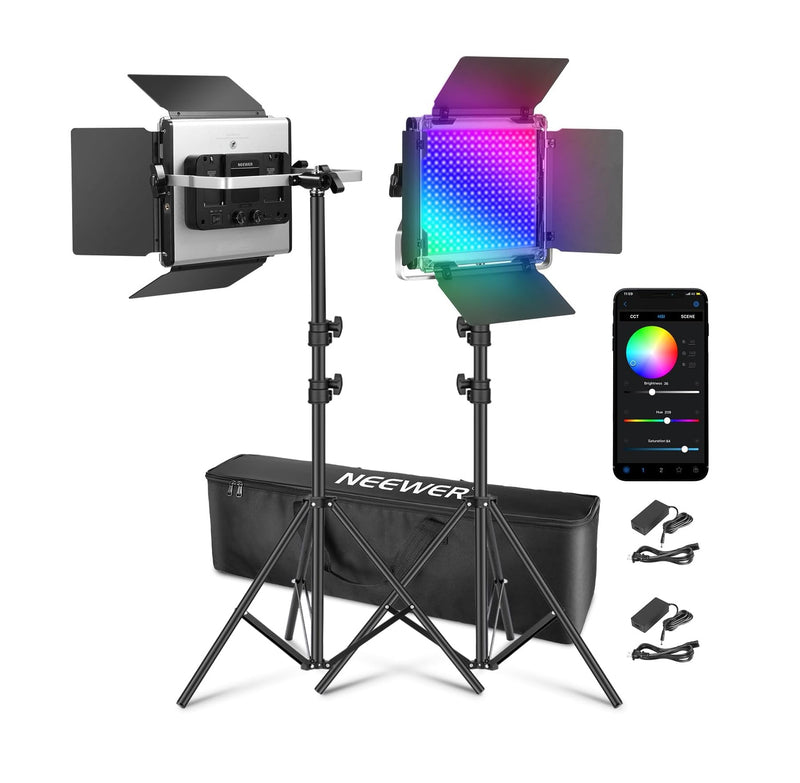 Kit 2 Luces LED Neewer RGB660 PRO II Panel RGB