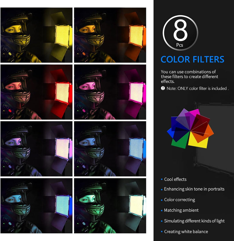 Pack 8 Filtros de Gel de Color para Luz LED Neewer NL660
