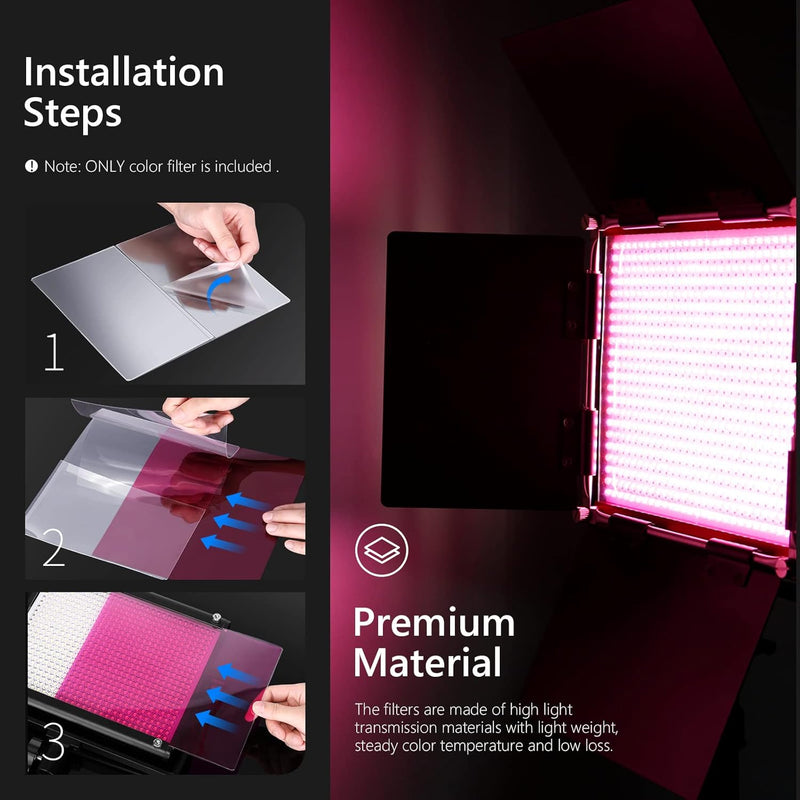 Pack 8 Filtros de Gel de Color para Luz LED Neewer NL660