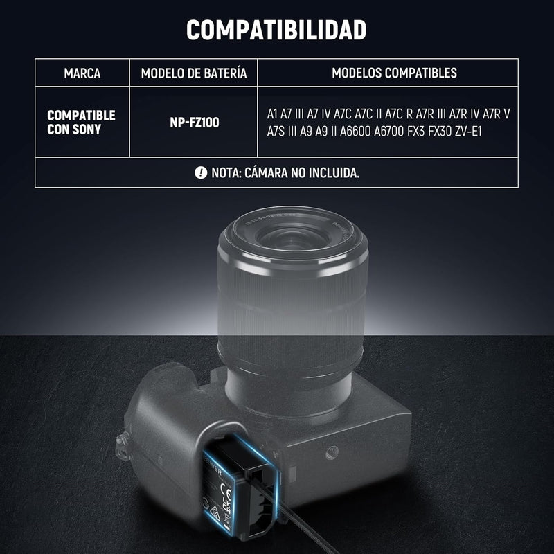 Batería Dummie Neewer TC-FZ100 para cámara Sony (compatible FZ100)