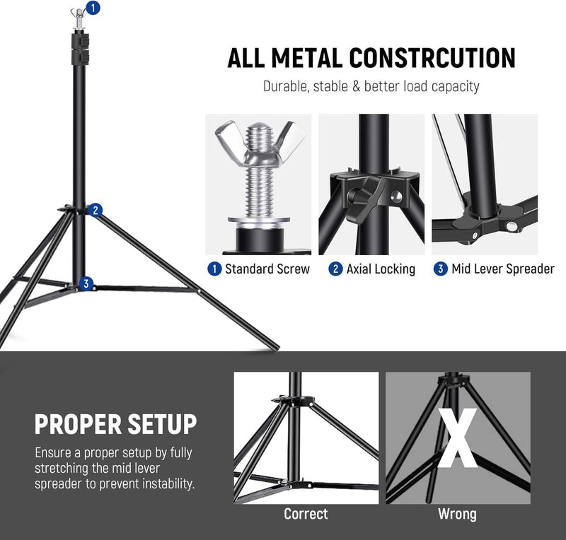 Kit Soporte para Fondos Fotográficos Neewer NK-ST0204 | 2x3m | Aluminio