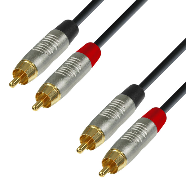 Cable RCA Estéreo Adam Hall® | Contactos Chapados en Oro | K3TCC0300