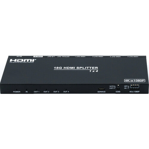 Splitter divisor HDMI DVDO 4K 1 x 4 con escalador y extractor de audio