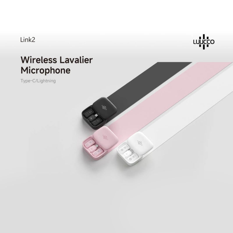 Micrófonos inalámbricos ultra-compactos USB-C para smartphones 2 mics Luucco Link2 color blanco