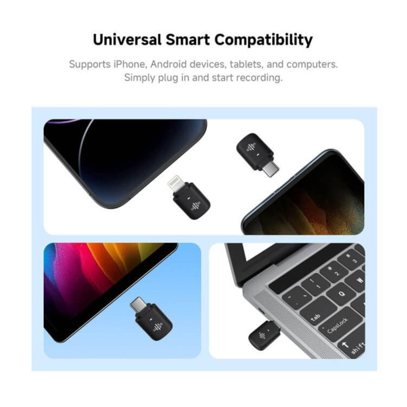 Micrófonos inalámbricos ultra-compactos USB-C para smartphones 2 mics Luucco Link2 color blanco