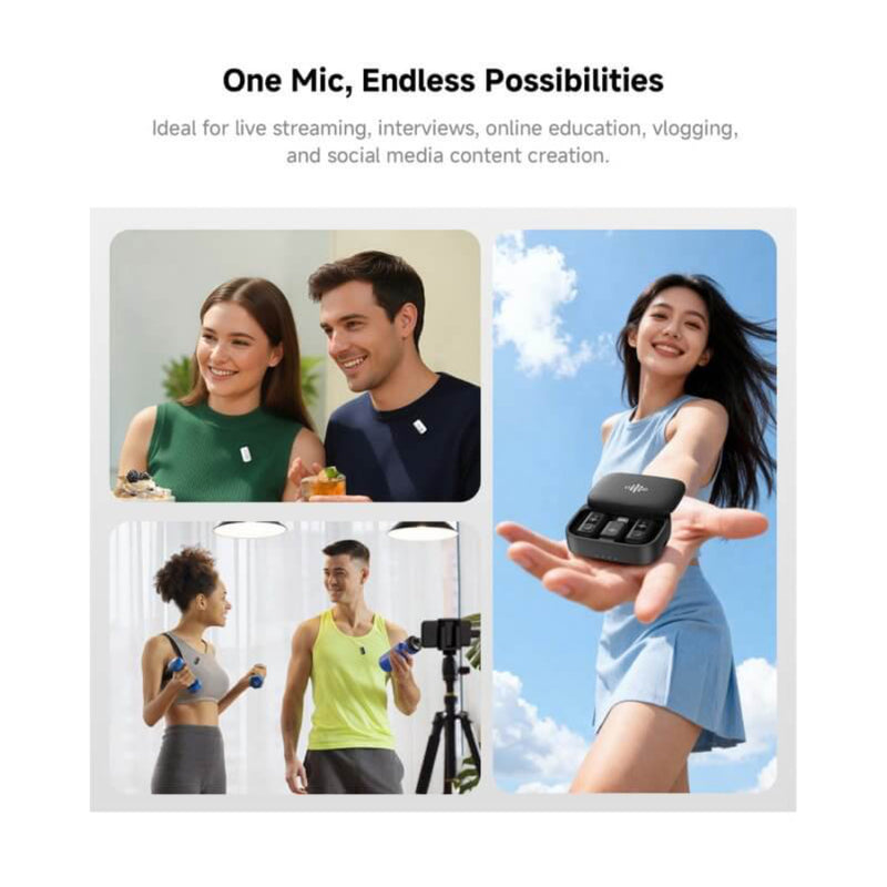 Micrófonos inalámbricos ultra-compactos USB-C para smartphones 2 mics Luucco Link2 color blanco